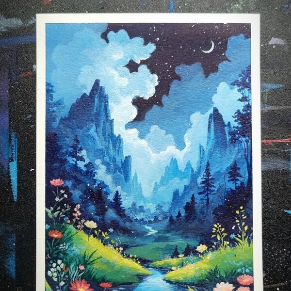 MOONLIT MOUNTAINS<br>5×7″</br>
