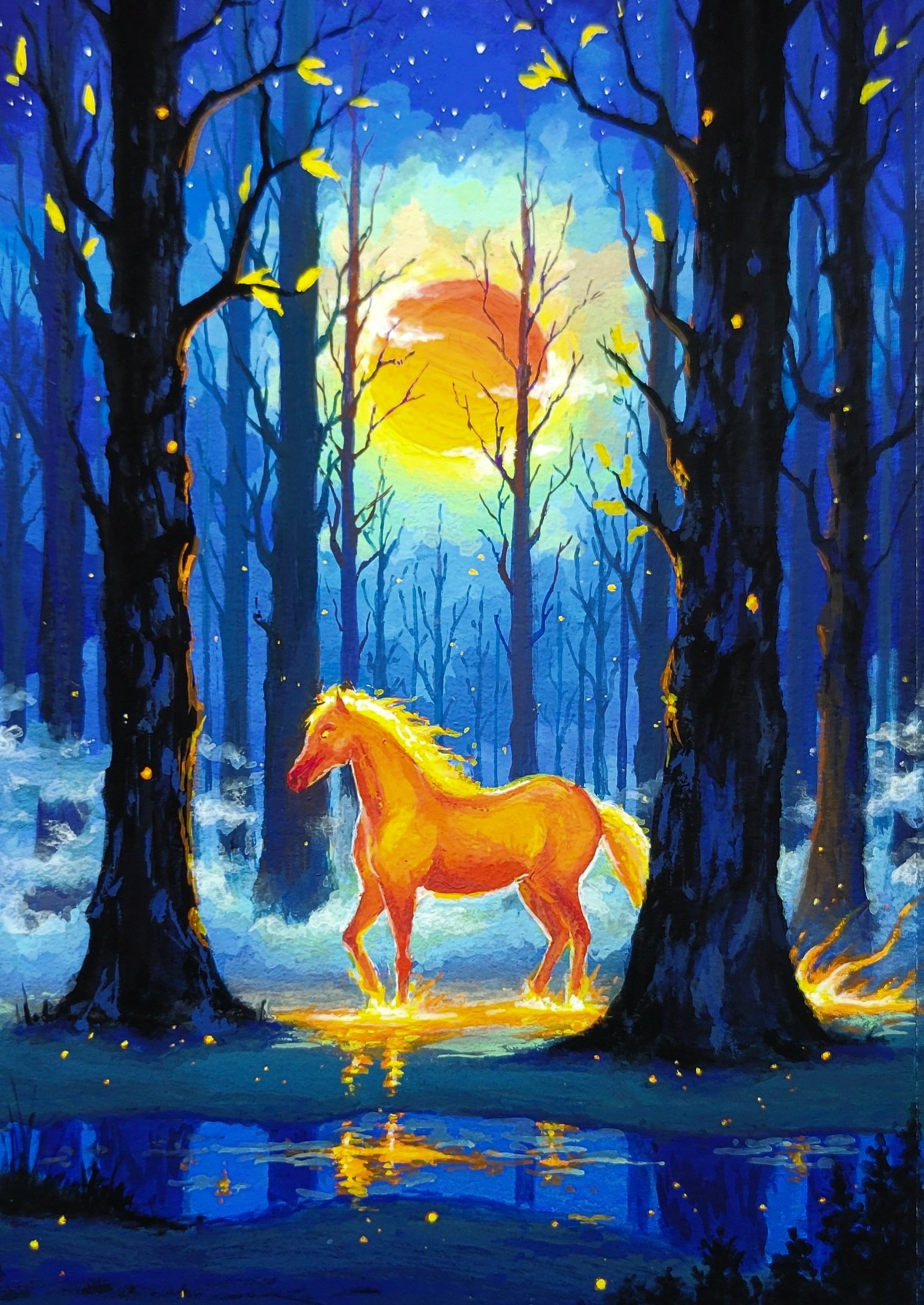 FLAMING COMPANION PRINT<br>5×7″</br>